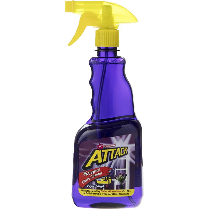 اسپری شیشه پاک کن اتک مدل Purple حجم 750 میلی لیتر Attack Purple Glass Cleaner Spray 500ml